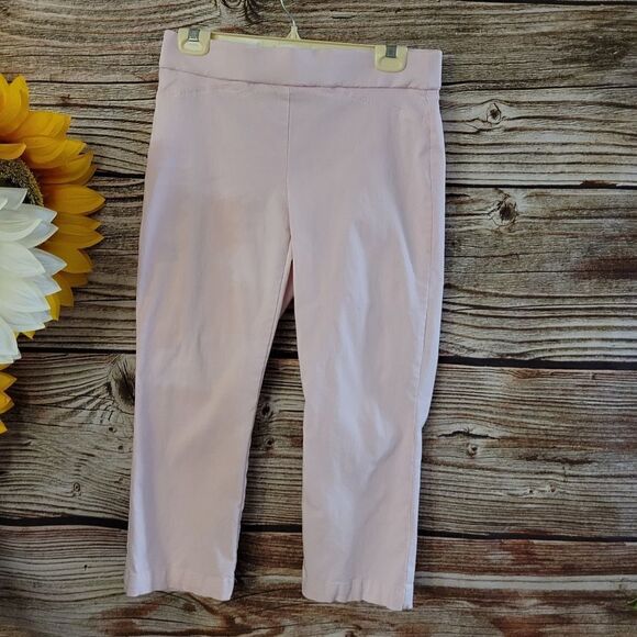 Emaline pale pink capris pants Women's 10 Pre-owned - Picture 1 of 4